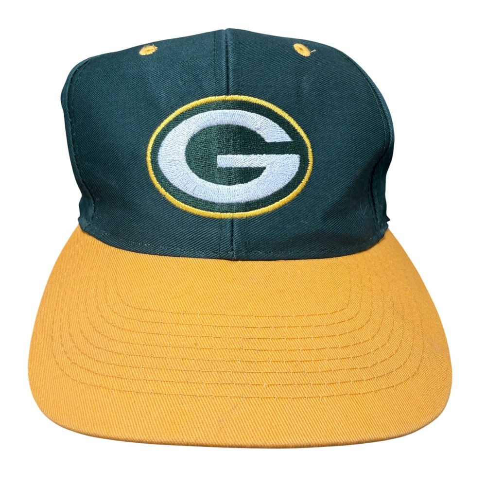 Logo 7 Green Bay Packers Hat Mens OSFM Green Yellow Vintage NFL Snapback Cap